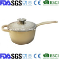 Cast Iron Enamel Milk Pot BSCI LFGB FDA Approved, Nonstick Cast Iron Enamel